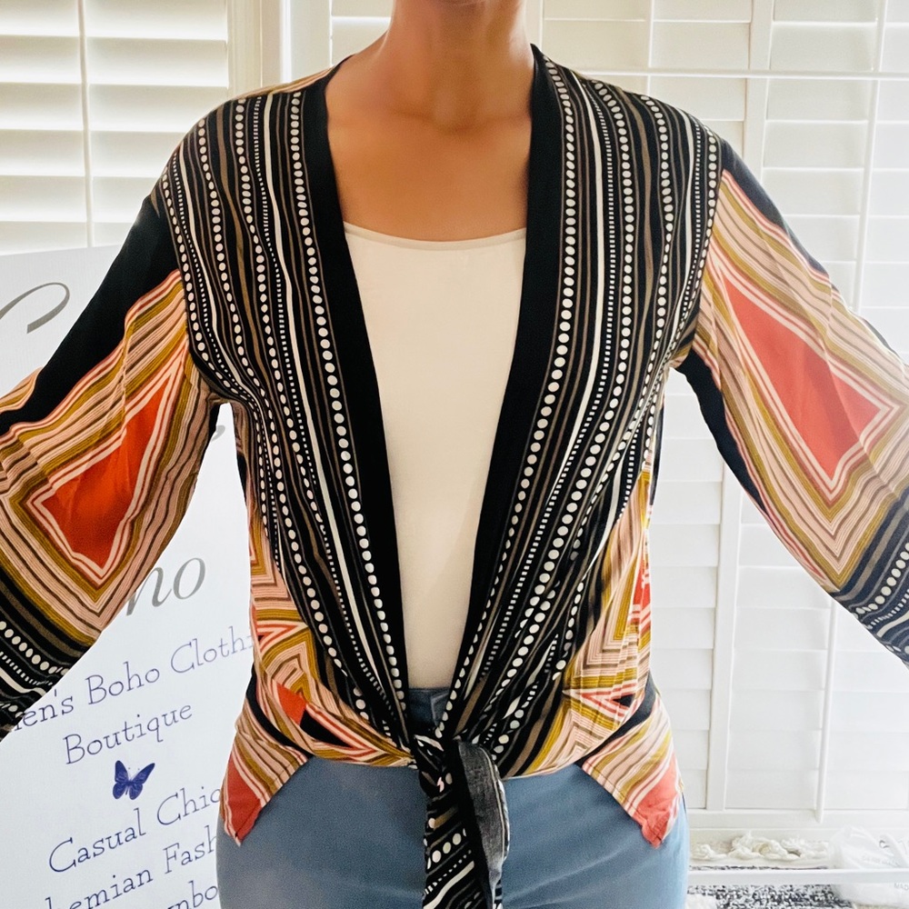 Geo Print Kimono